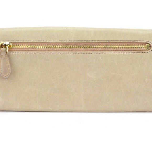 PRADA Purse ribbon beige pink leather Authentic used - Picture 2 of 5